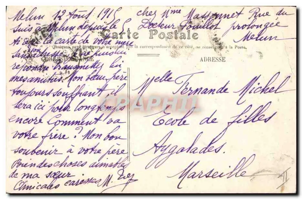 Melun — Ansicht über die Seine (3. Teil) — Verlag Charles Bichon, n°52 - Rückseite