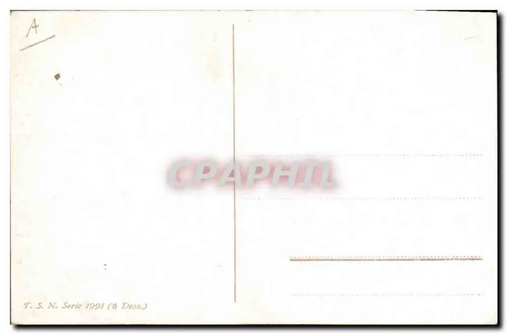Galinha e pintos — ilustração — T. S. N. Série 1991 (6 Dass.) - Verso