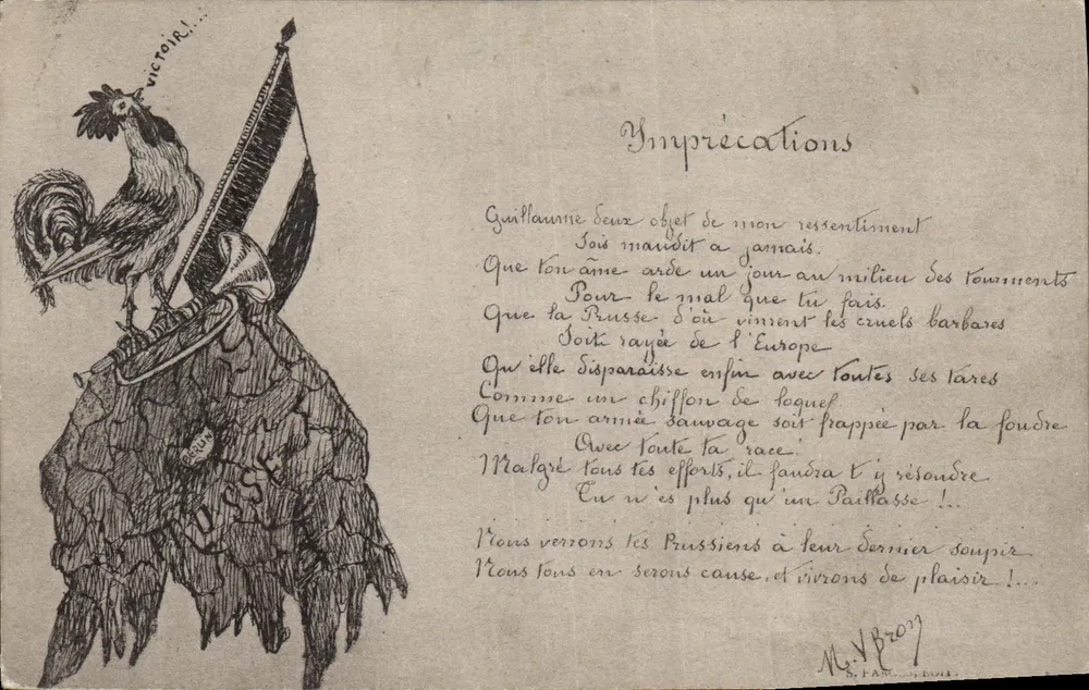 Galczyk zbrojony trzymający trójbarwny flagę — Przeciągi — M. V. Broussard - Awers