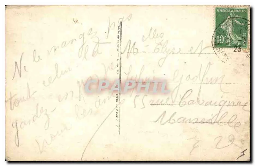 Páscoa — ovo decorado, galinha e flores — Pássaro 1907 - Verso