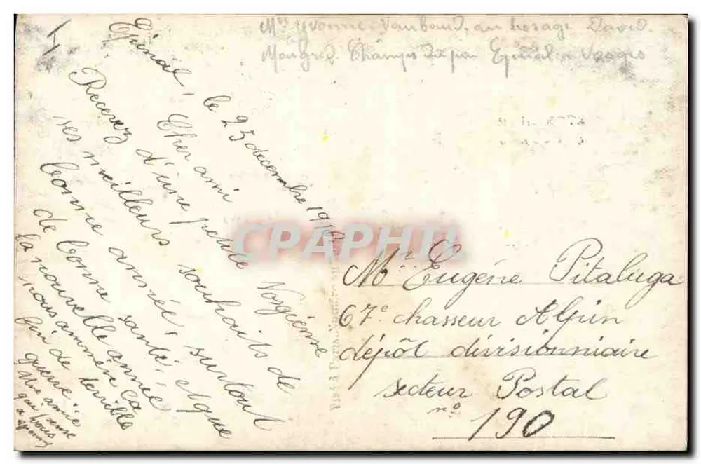 Soldato e giovane donna — Gallo e foglie di vischio — J.K. 9133p - Verso