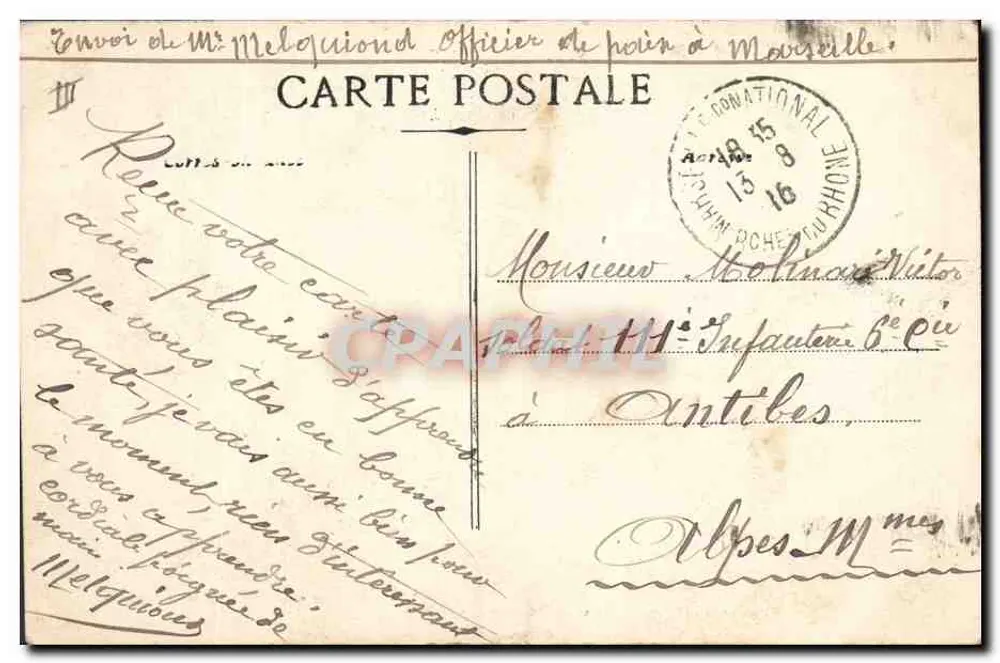 Erste Verbandsbehandlung eines Verwundeten — Krieg 1914 — Verlag Arragon, 3 rue d'Anagne, Marseille - Rückseite