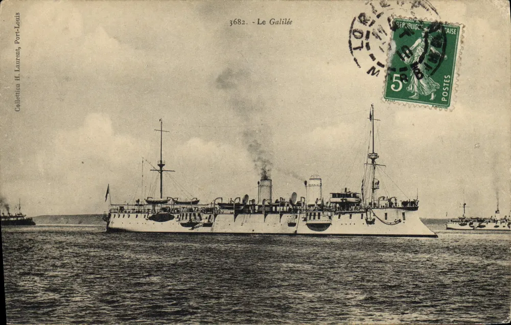 O Galilée — Navio de guerra francês — Coleção H. Laurent, n° 3682 - Frente