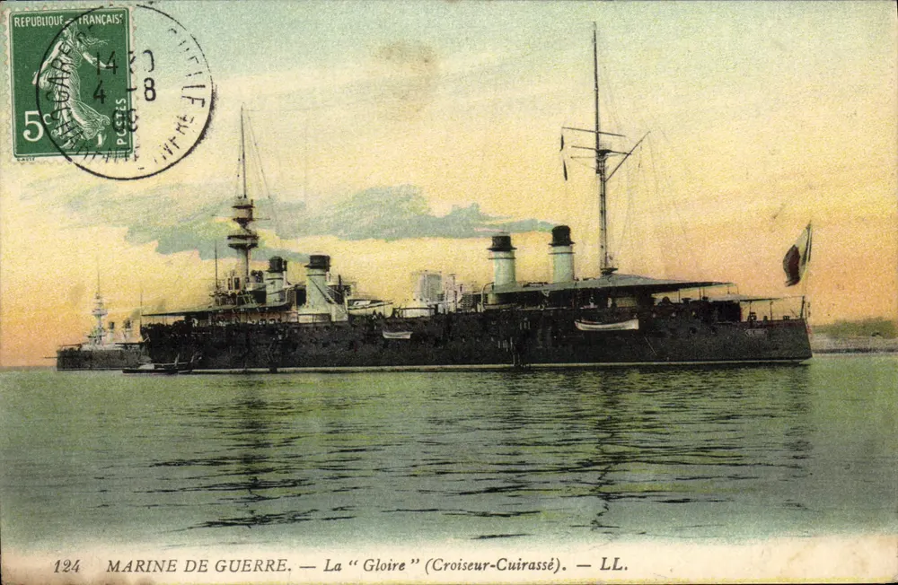 Marinha de guerra — A "Gloire" (Cruzador-Navio de Batalha) — LL. — Editor LL, n° 124 - Frente