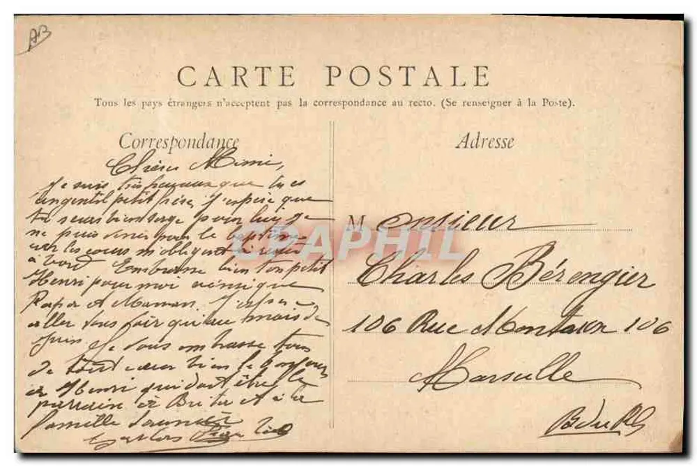 Manobras navais — O Cuirassado « Gaulois » e o Submarino « Gustave-Zédé » — A. Bougault, n° 459 - Verso