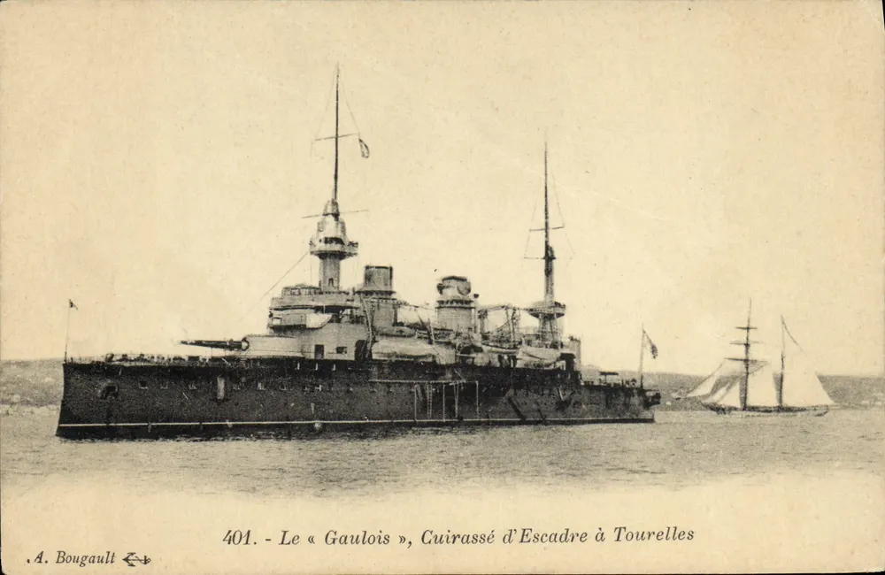 Der « Gaulois », Turrettiertes Flottenpanzerboot — A. Bougault, Nr. 401 - Vorderseite
