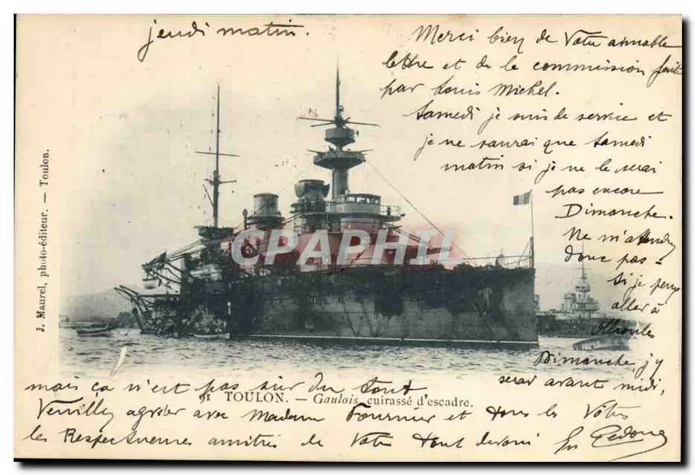 Toulon — Gaulois, encouraçado de esquadra — J. Maurel, editor de fotografia - Frente