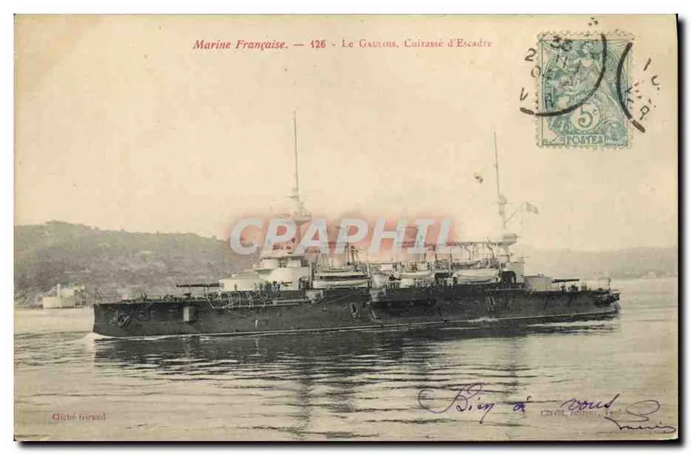 O Gaulois, Couraçado de Esquadra — Marinha Francesa — 426 — Glichet Giraud - Frente