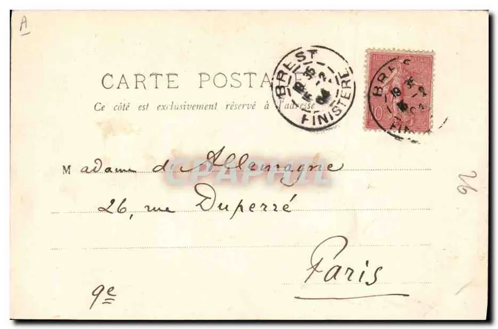 O "Caulois", Cuirassé d'Escadre à Toulon — vue imprimée par Léveille, n° 510 - Verso