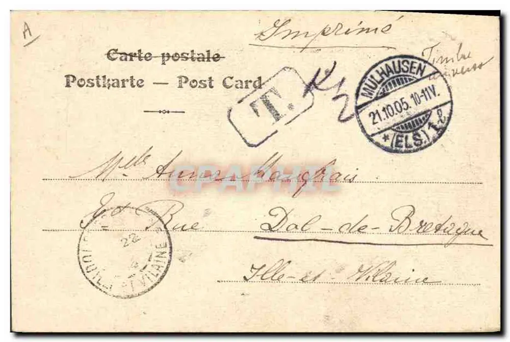 Lothringère — Lorena — editor Mulhouse, número de série não visível - Verso