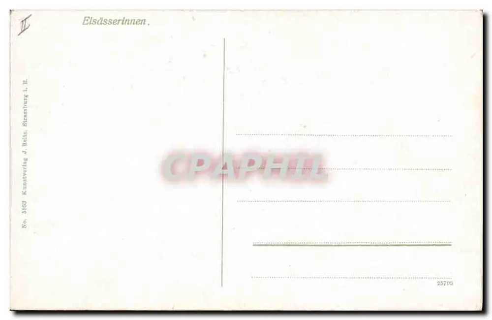 Zwei junge Mädchen im traditionellen Kleid — Elsdässerinnen — Verlag Kunstverlag J. Böhr, Straßburg - Rückseite