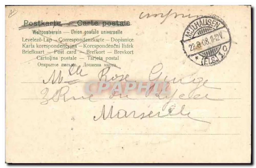Duas mulheres em traje alsaciano — Editor A. 121 - Verso