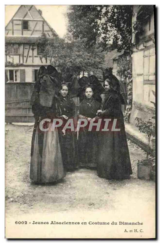 Junge elsässische Frauen im Sonntagsgewand — A. et H. C. n° 6002 - Vorderseite
