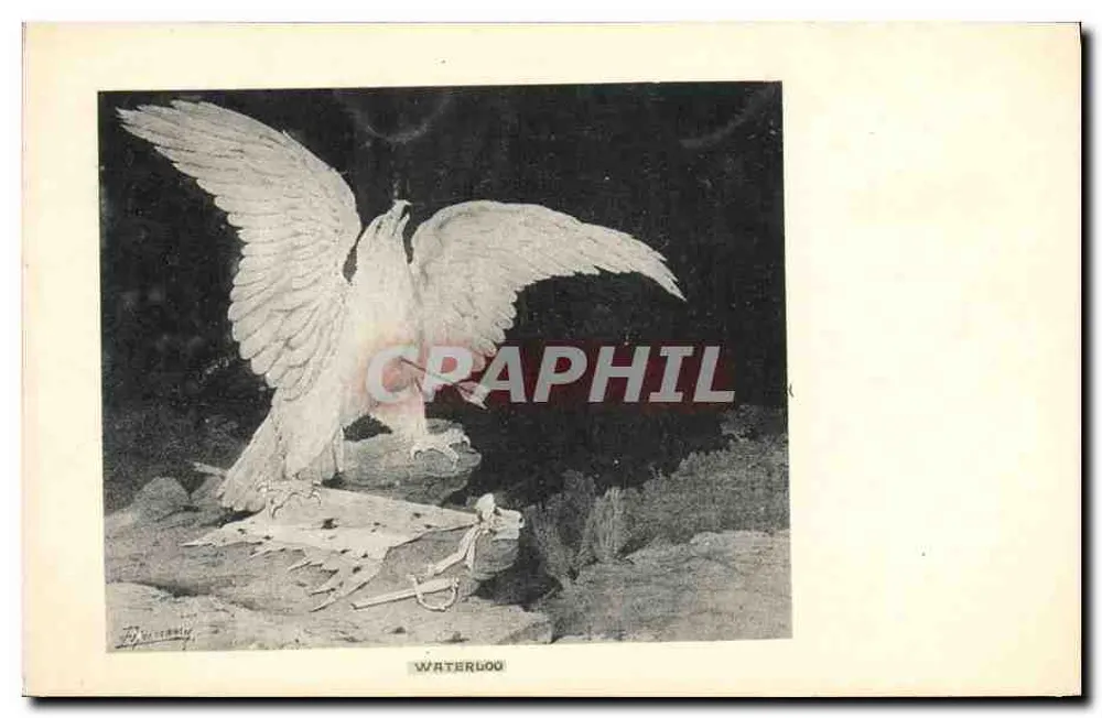 Greifvogel — Waterloo — Radierung von B. Bricard - Vorderseite