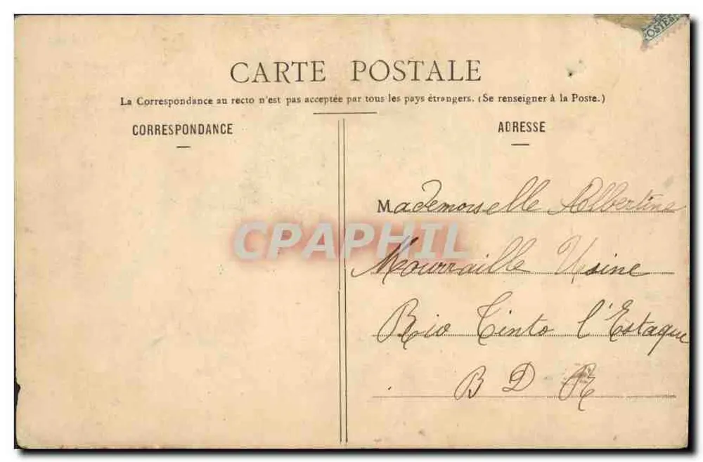 Frau mit Blume — Grasse Matinée — Phototype A. Berne, L'Étang, Nancy - Rückseite