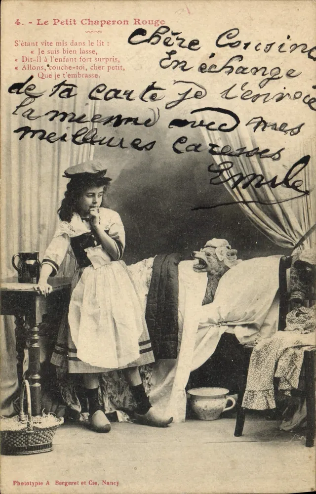 Rotkäppchen — Märchenszene — Phototypie A Bergeret et Cie, Nancy - Vorderseite