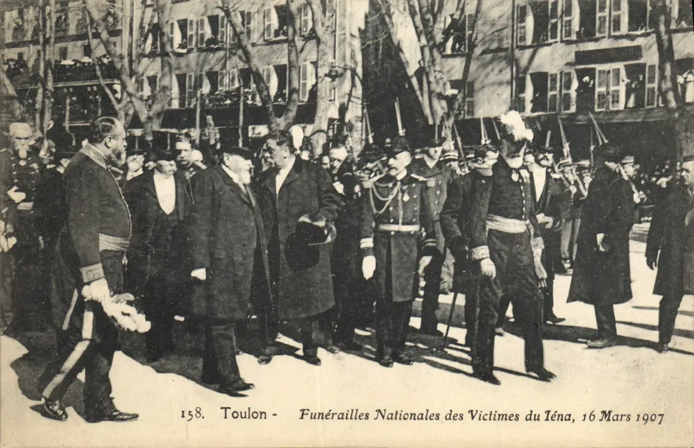 Toulon — Nationale Trauerfeier für die Opfer von Iéna, 16. März 1907 — Photo Atelier Baudouin Vincent, Marseille - Vorderseite