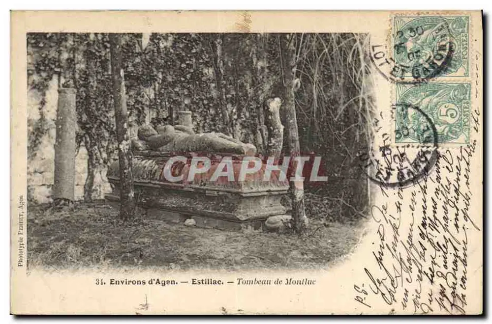 Estillac — Grabmal von Montluc — Fotograf Granièt, Agen - Vorderseite