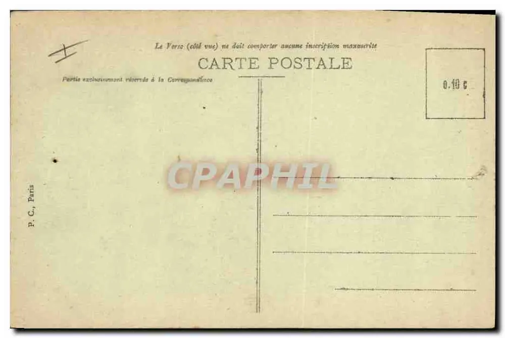 Busto de Pasteur — Editor P.C., Paris — Número de série não visível - Verso