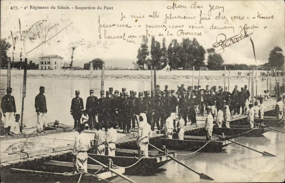 4. Ingenieur-Regiment - Inspektion der Brücke — Sammlung R. P. Régnault, Nr. 477 - Vorderseite