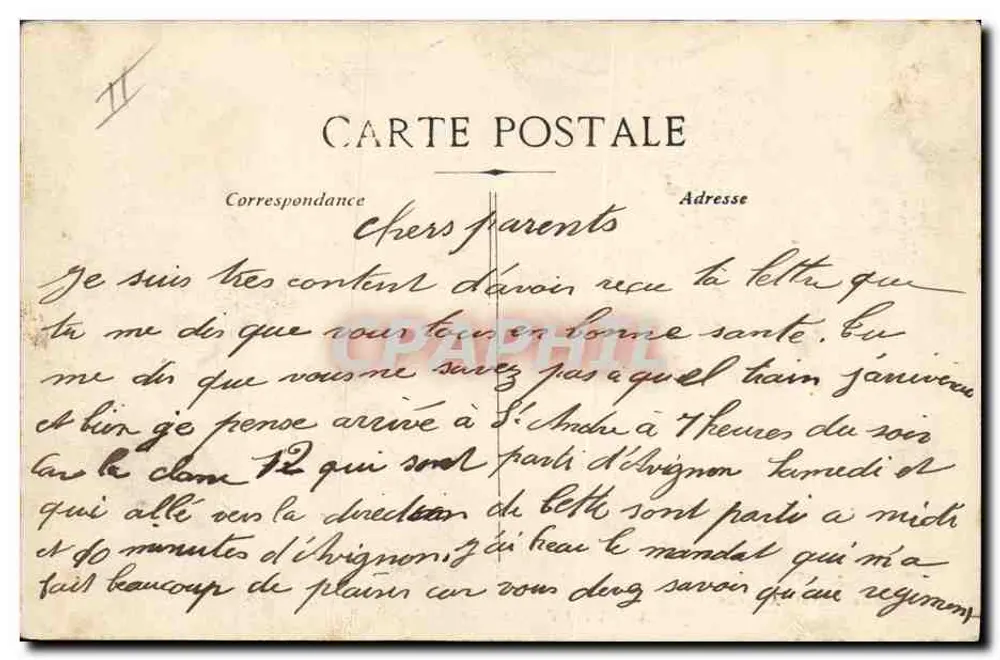 VIGNON - Quartel do 1º Génio — Edição Prevot, Avignon - Verso