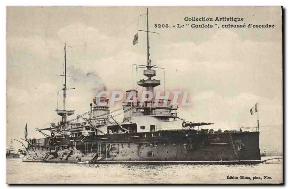 Der "Gaulois", Schlachtschiff der Flotte — Künstlerische Sammlung 3204 — Gilletta Edition, Nice - Vorderseite