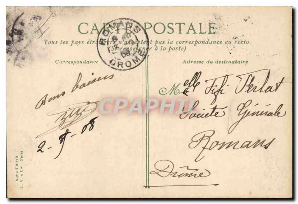 O encouraçado francês "La Gloire" — editora A. V. & Cie, Paris - Verso