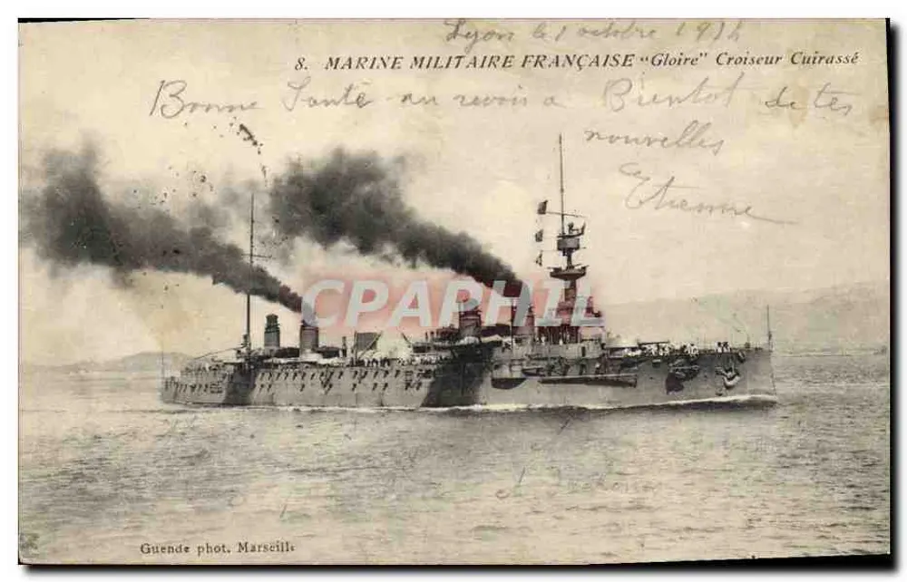 Cruiser Cegado "Gloire" — Marinha Militar Francesa — Guende fot. Marselha - Frente