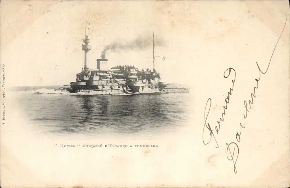 “Hoche” cuirassé d’escadre à Tourrelles — A. Bouzault, éd. phot. Tonlon-sur-Mer - Vorderseite