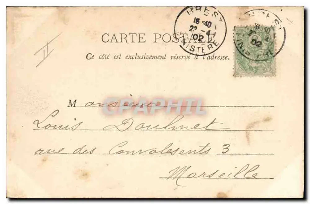 “Hoche” cuirassé d’escadre à Tourrelles — A. Bouzault, éd. phot. Tonlon-sur-Mer - Rückseite