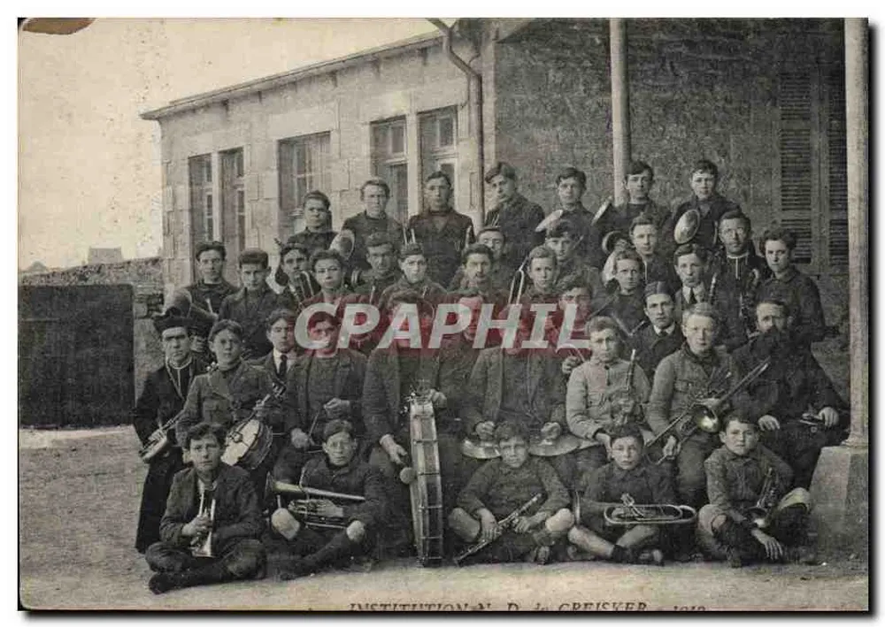 Institucja N. D. de Greisker — grupa muzyków — 1910 - Awers