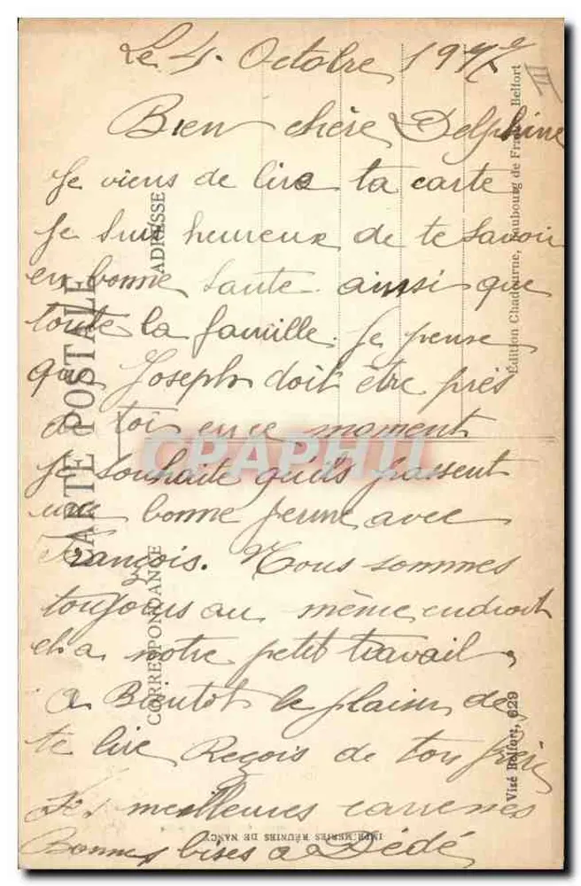 Alsacische vrouw die draadwervelt aan de Rouet — Uitgave Chadorne, n°688 - Achterkant