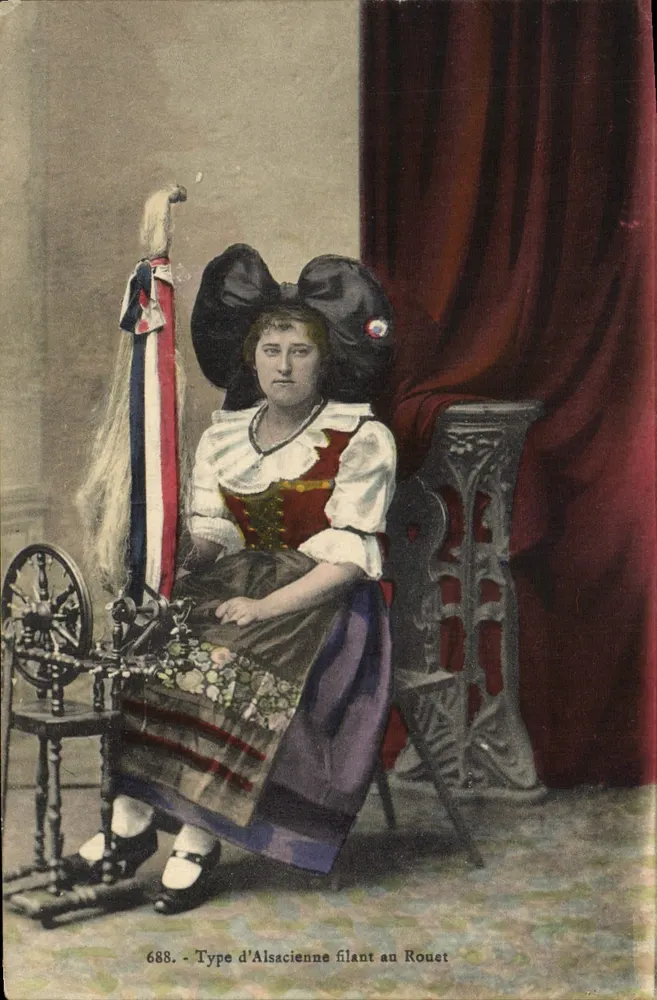 Type van een Alsace vrouw die draad spint — Uitgave Chadourne, n° 688 - Voorkant