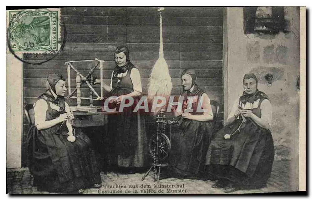 Trachten aus dem Münsterthal — Trajes da vallé de Munster — Fotografia O.E. 1914 - Frente