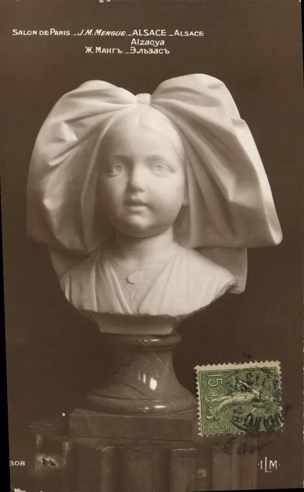 Busto de jovem moça — obra de J.M. Mengue — Salão de Paris — n°308 - Frente