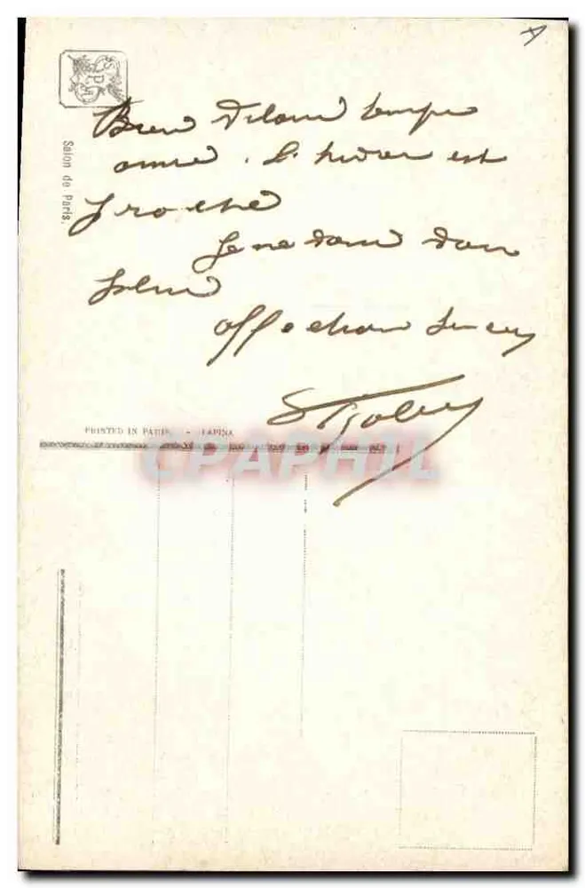 Busto de jovem moça — obra de J.M. Mengue — Salão de Paris — n°308 - Verso