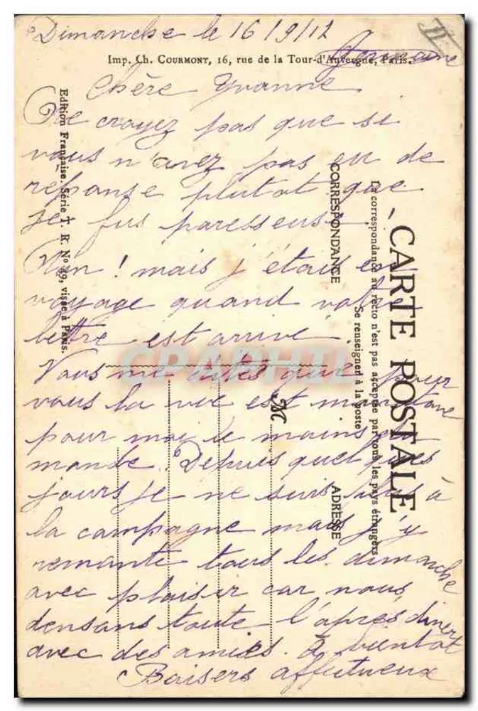 Das Erwachen — Zeichnung von Émile Deldaan — Serie 1, Nr. 931 - Rückseite