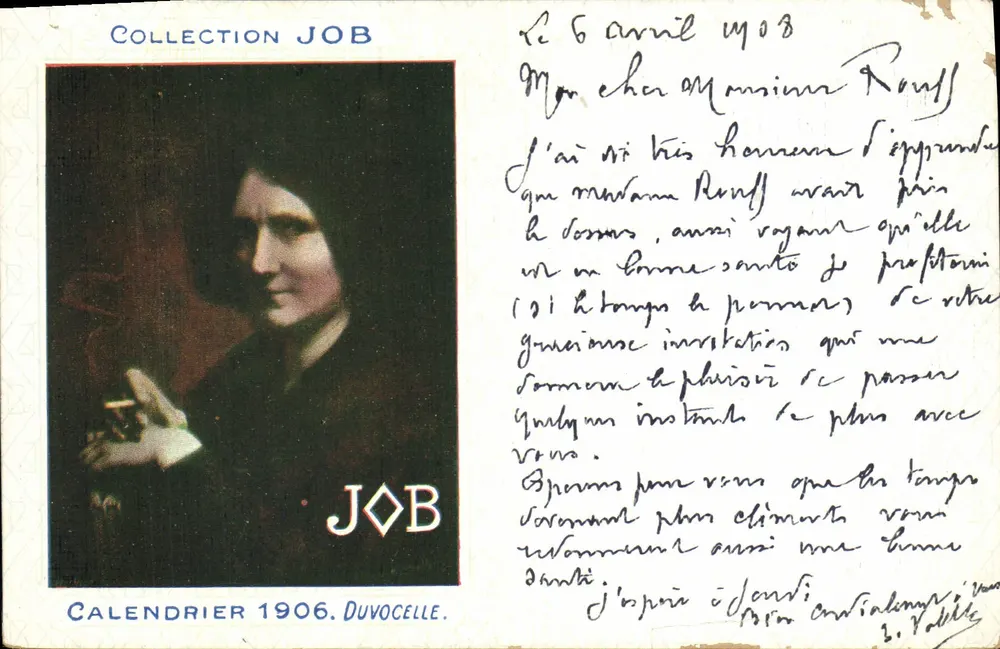 Porträt einer Frau — Kalender 1906 — Sammlung JOB, Verlag Duvocelle - Vorderseite