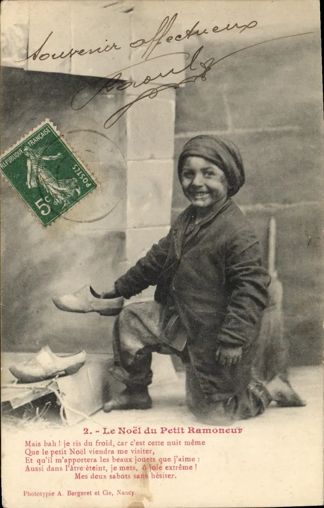 Weihnachten des Kleinen Schornsteinfegers — Phototypie A. Bergeret et Cie, Nancy — Nr. 2 - Vorderseite