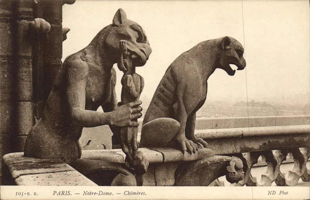 Paris — Notre-Dame — Chimères — ND Phot, n° 105-E.B. - Frente