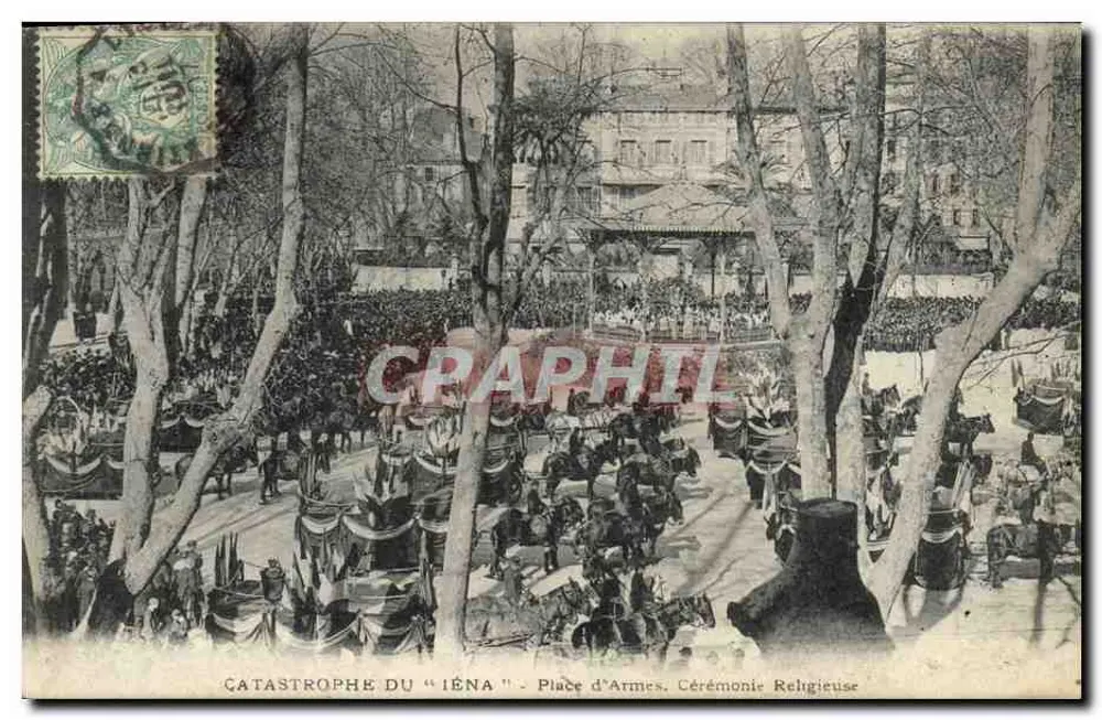 Katastrophe des "Iéna" - Place d'Armes. Religiöse Zeremonie — Atelier de Phototype Gueride - Vorderseite