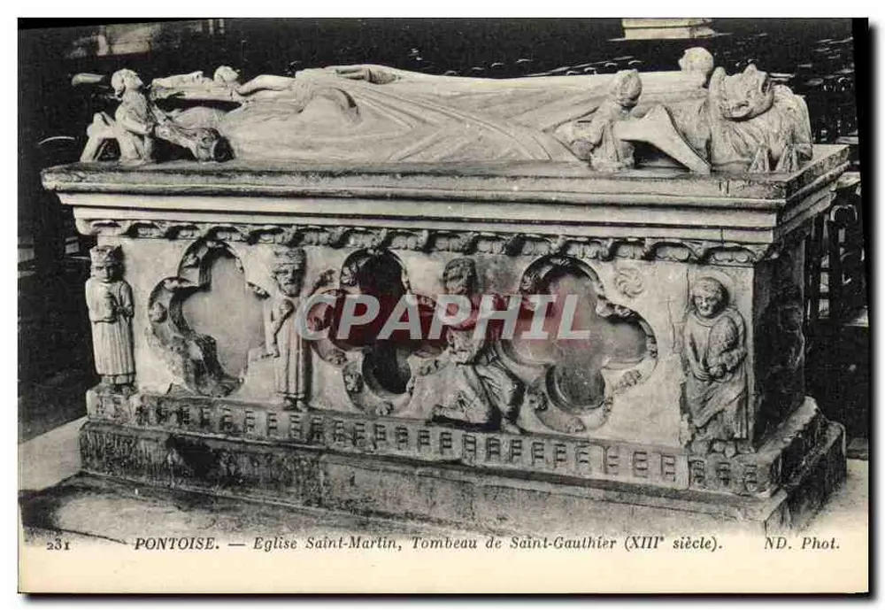 Pontoise — Kirche Saint-Martin, Grabmal des Saint-Gaulhier (13. Jahrhundert) — ND. Phot. - Vorderseite