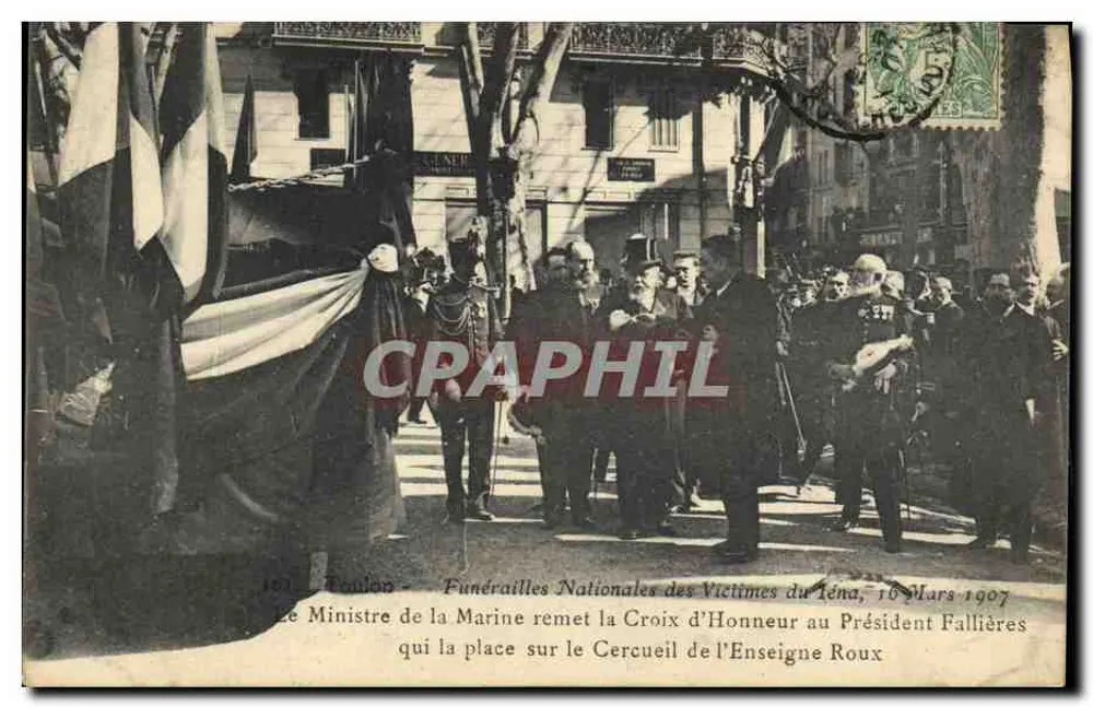 Nationale Trauerfeier für die Opfer des Léna — 16. März 1907 — Photo Atelier Handbouin, Marseille - Vorderseite