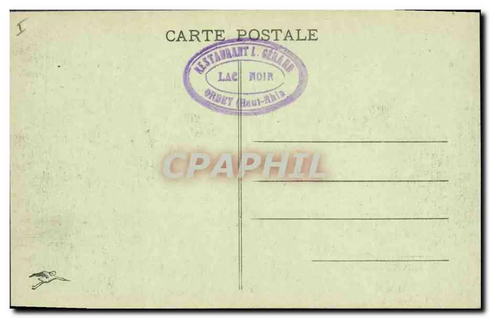 Tumba do Geral Bataille — Antiga marca de fronteira — Restaurante L. Cécard, Lago Negro, Orsey (Haut-Rhin) - Verso