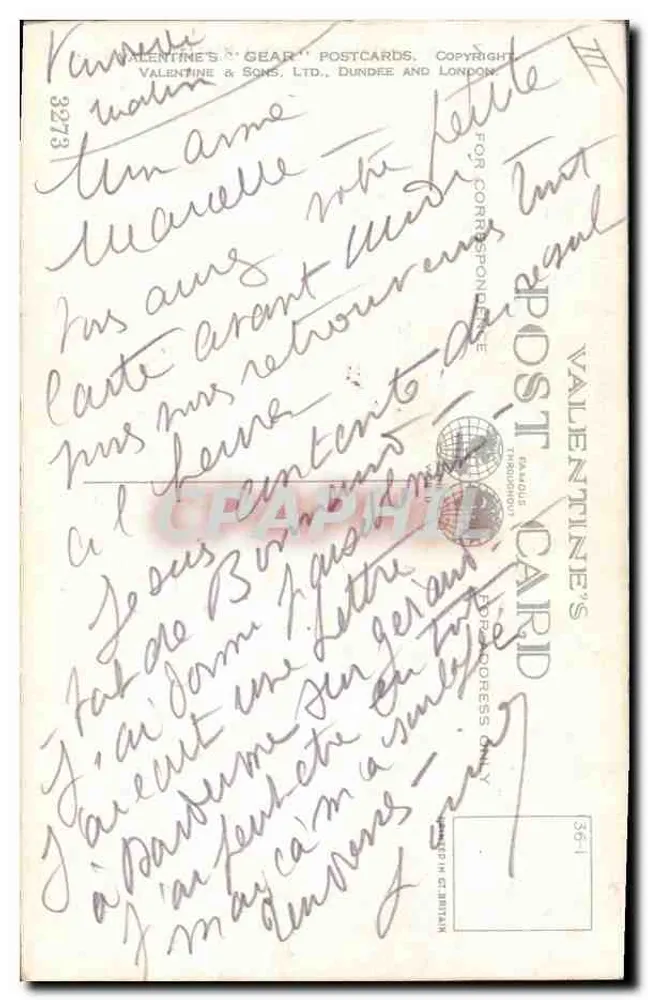 Dois cães esperam uma caminhada — Valentine's Gear Postcards n°3273 - Verso
