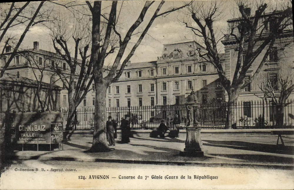 Avignon — Kasernen des 7. Ingenieurregiments (Cours de la République) — Sammlung B. B. — Vollständige Reproduktion - Vorderseite