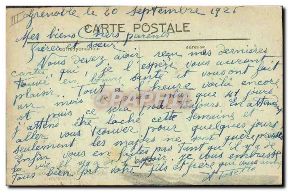 Grenoble — Brückenbau-Schule auf Île Verte — G. Baffert, Grenoble - Rückseite