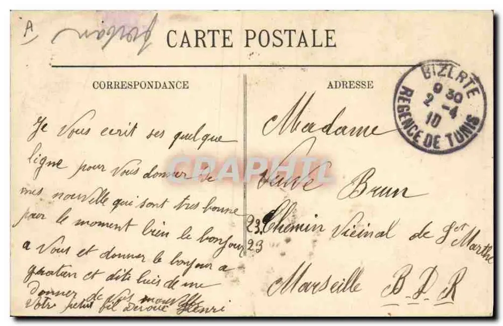 BIZERTE — O "Henri IV" — P. Laurent, fot. editor, Bizerte - Verso