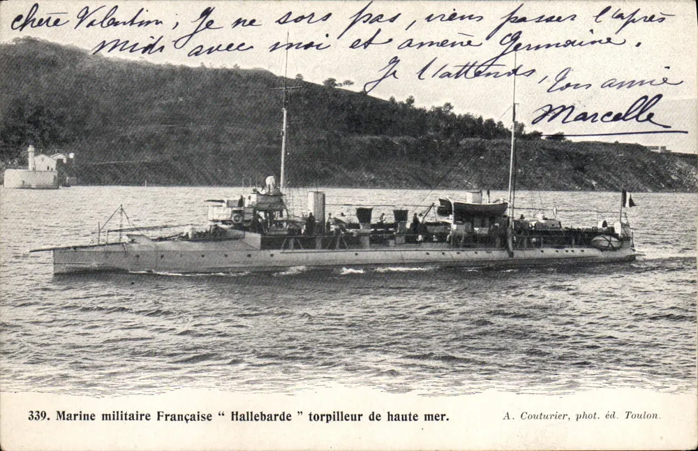 Französische Marine « Hallebarde » Ozean-Torpedoboot — A. Couturier, phot. publ. Toulon, Nr. 339 - Vorderseite