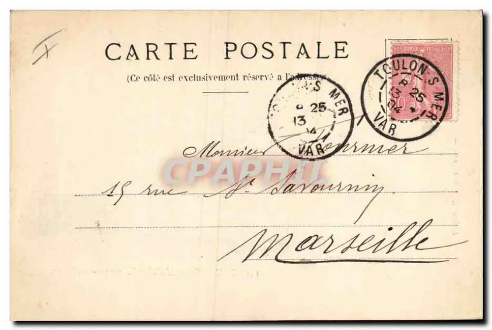 Toulon — Hallebarde, Torpedoboot — Maurel, Fotograf-Verlag, Nr. 142 - Rückseite
